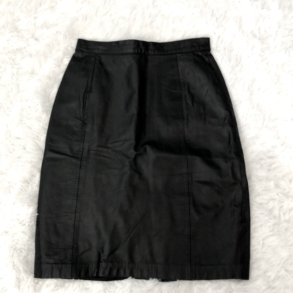 Vintage- Black Leather Skirt